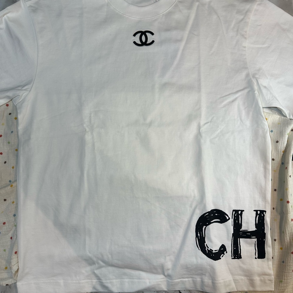 White T-Shirt with Black Logo